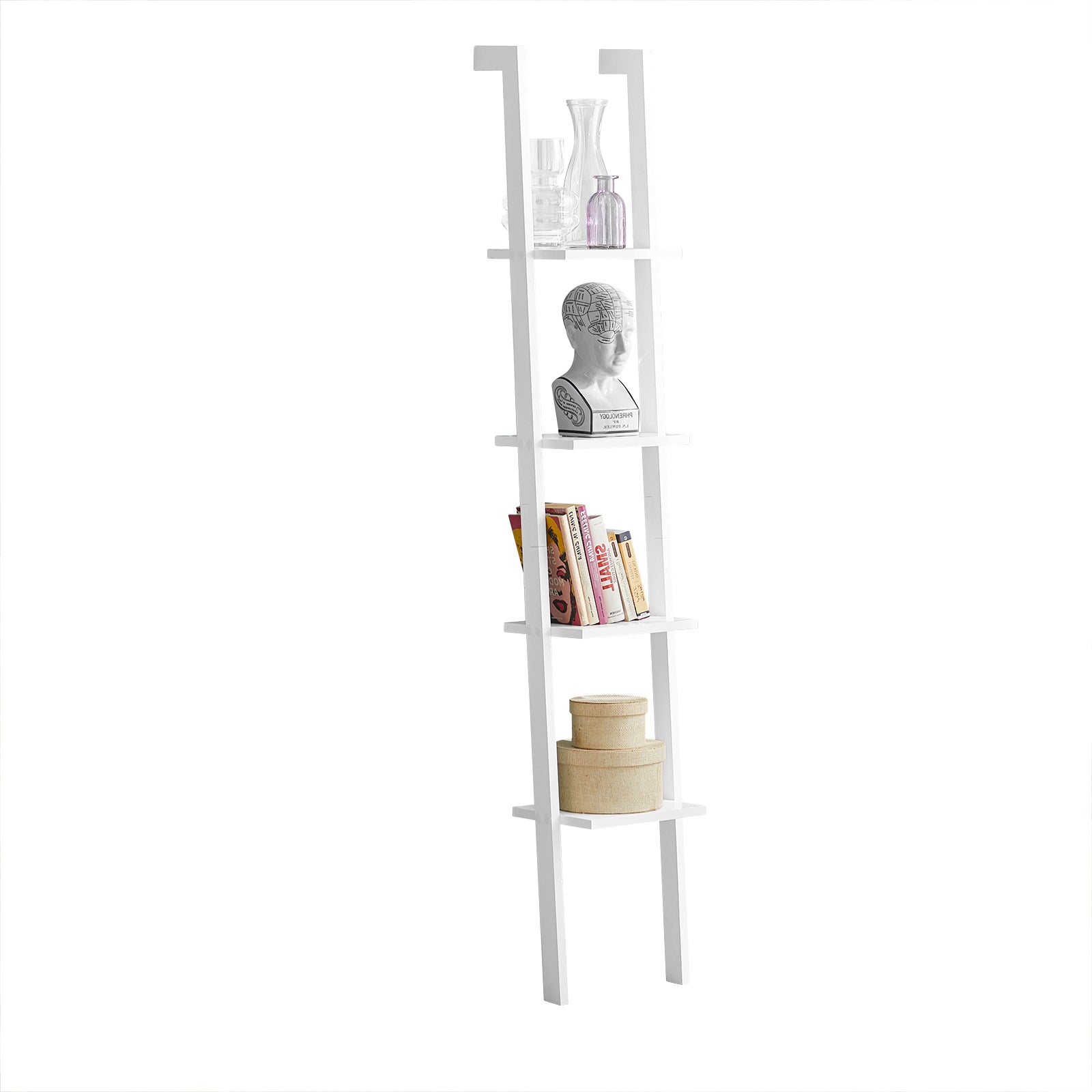 Modern 4 Tiers Display Storage Wood Wall Shelf, FRG15-W